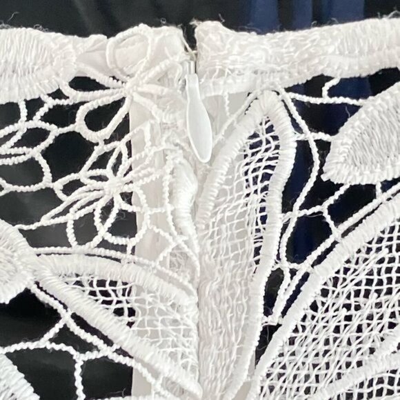 Shoshanna Mini Dress 2 Holland White Gaipure Lace Cottage Fairy Wedding - Picture 11 of 12